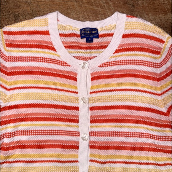 Pendelton Button Down Striped Cardigan Size Medium - Picture 2 of 10